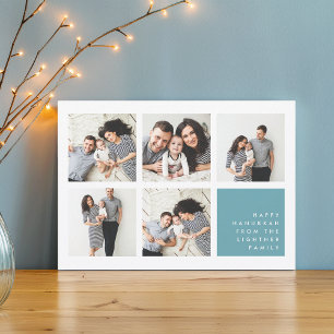 Moderne Collage Hanukkah-Fotokarte Feiertagskarte