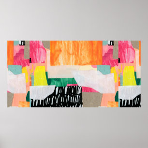 Moderne Collage-Kunst. Mixed Media auf Leinwand. B Poster