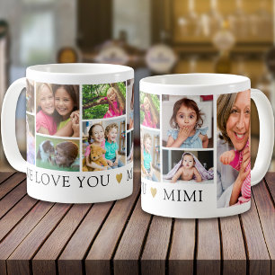 Moderne Collage mit 9 Fotos Wir lieben dich Mimi A Kaffeetasse