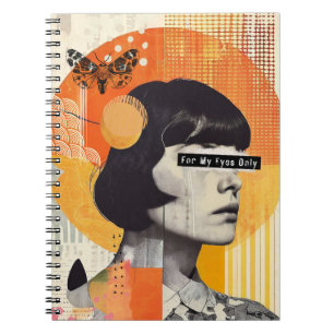 Moderne Collage "Nur für meine Augen"-Notebook Notizblock