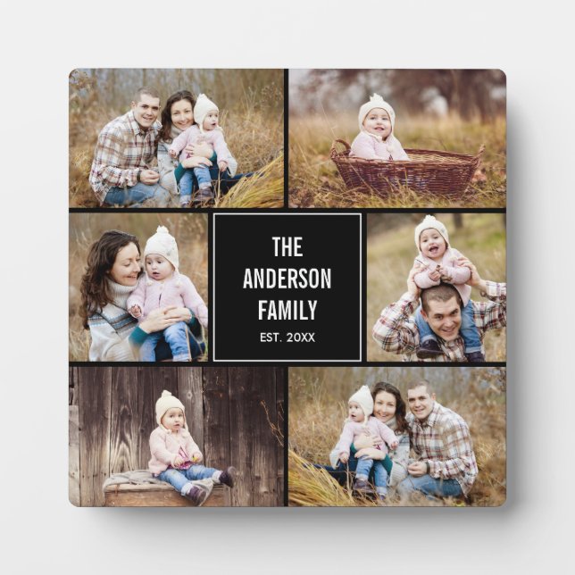 Moderne Collage Personalisiert Plaque mit Easel Fotoplatte (Vorderseite)