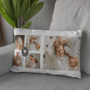 Moderne Collage Personalisiertes Familienfoto-Gesc Lendenkissen