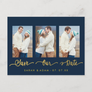 Moderne Collagen-Foto-Save the Date Postkarte