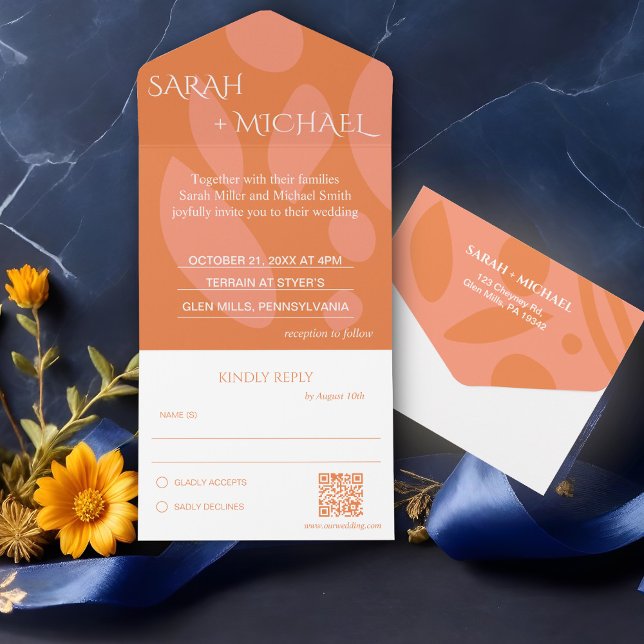 Moderne Colors Collage Wedding All In One Einladung (Von Creator hochgeladen)