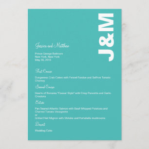 Moderne Colors Wedding Menu Card Menükarte