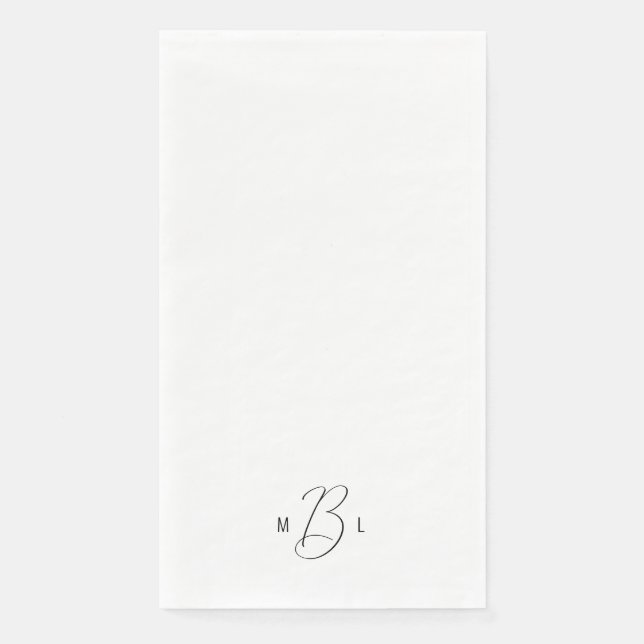 Moderne Combo-Schriftart-Monogramm-Hochzeit Serviette (Vorderseite)