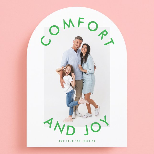 Moderne Comfort Joy Foto Weihnachtskarte Einladung (Von Creator hochgeladen)