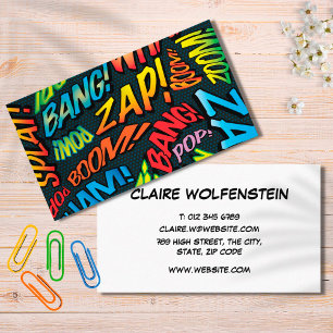 Moderne Comic-Book-Pop-Art-Sounds Visitenkarte