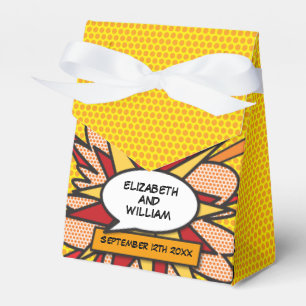 Moderne Comic-Hochzeitsgunst-Geschenkbox Geschenkschachtel