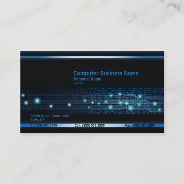 Moderne Computer Business Card Visitenkarte (Vorderseite)