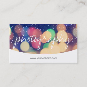 Moderne Confetti Dots Script Fotografie Visitenkarte