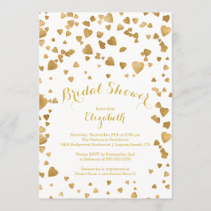 Moderne Confetti Herz Bridal Dusche Einladung