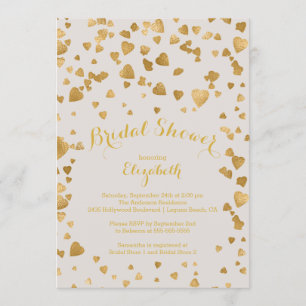 Moderne Confetti Herz Bridal Dusche Einladung