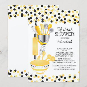 Moderne Confetti Küche Bridal Dusche Einladungen