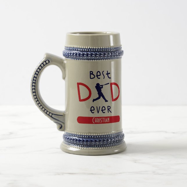 Moderne Coole Baseball Best Vater Jeden Tag Tasse (Links)