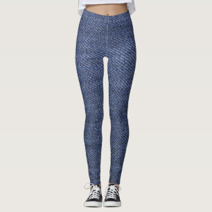 Moderne coole blaue Denimjeans gemustert Leggings