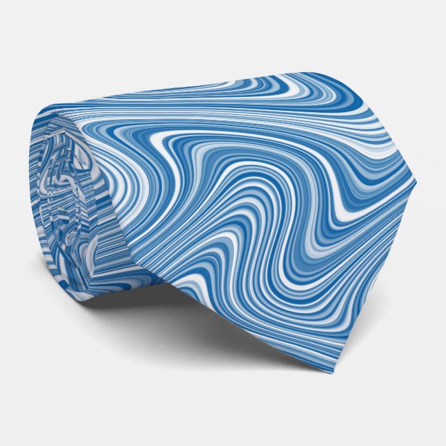 Moderne, Coole, blaue Silber, graue Linien Krawatte (Gerollt)