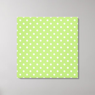 Moderne, coole Digitalkunst, Kalkgrün-Polka-Punkte Leinwanddruck