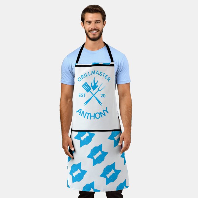 Moderne Coole Erwachsene Rustikale GRILLMASTER Ind Schürze (Getragen)