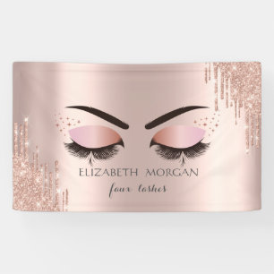 Moderne Coole Faux Wimpern Rose Gold Tropfen Schön Banner