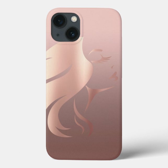 Moderne Coole Girl-Face-Silhouette Case-Mate iPhone Hülle (Rückseite)