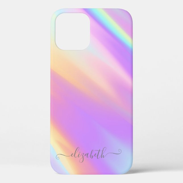 Moderne Coole Girly Elegant Holographic Case-Mate iPhone Hülle (Rückseite)