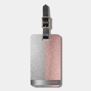 Moderne coole Glitter-Bokeh-Ombre-Streifen Gepäckanhänger