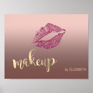 Moderne Coole Glitterie Lips , Makeup artist Poster