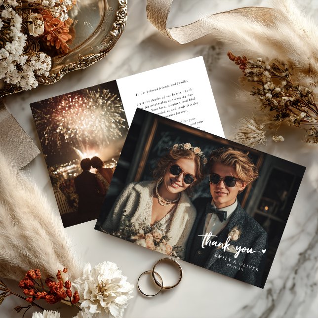 Moderne coole Hochzeit Dankeskarten Dankeskarte (Von Creator hochgeladen)