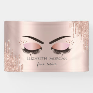 Moderne Coole Imitate Lashes Rose Gold Tropfen Bea Banner