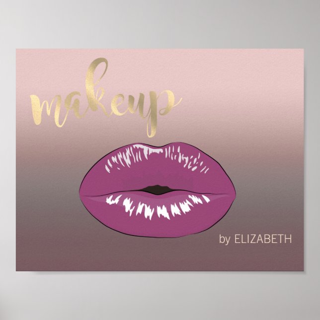 Moderne Coole Lippen , Makeup-Künstler Poster (Vorne)