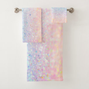 Moderne Coole Ombre Glitter Bokeh Badhandtuch Set