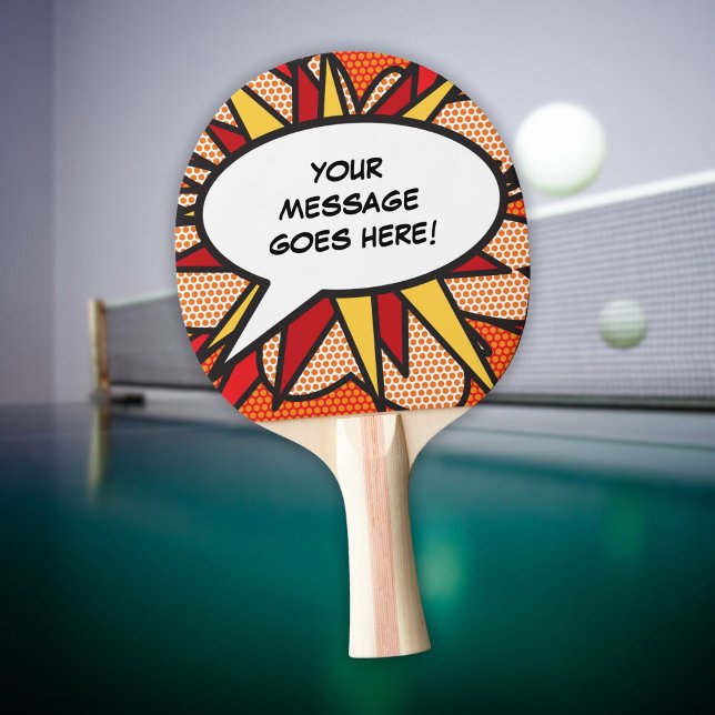 Moderne Coole Personalisierte Sprechblase Tischtennis Schläger (Modern Cool Funny Personalized Speech Bubble Ping Pong Paddle)