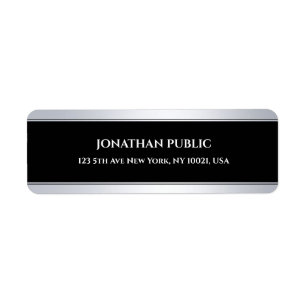 Moderne Coole Schwarz-Silber-Vorlage Rücksendeadre