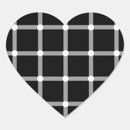 Moderne Coole Schwarz-Weiß-optische Illusion Herz-Aufkleber