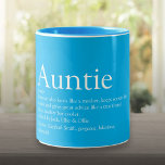 Moderne Coole Tante-Tante-Definition Zweifarbige Tasse<br><div class="desc">Personalisieren Sie für Ihre Tante oder Tante,  um ein einzigartiges Geschenk zu schaffen. Ein perfekter Weg,  ihr zu zeigen,  wie phantastisch sie jeden Tag ist. Sie können den Hintergrund sogar an ihre Lieblingsfarbe anpassen. Entwickelt von Thisisnotme©</div>