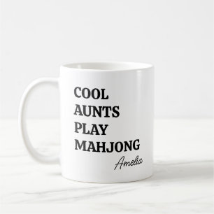 Moderne Coole Tanten Spielen Mahjong Name Zitat Kaffeetasse