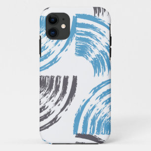 Moderne, coole, trendige, blaue abstrakte Pinselst Case-Mate iPhone Hülle