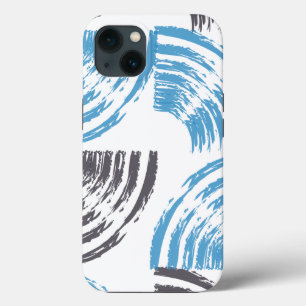 Moderne, coole, trendige, blaue abstrakte Pinselst Case-Mate iPhone Hülle