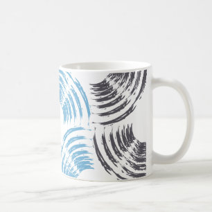 Moderne, coole, trendige, blaue abstrakte Pinselst Kaffeetasse