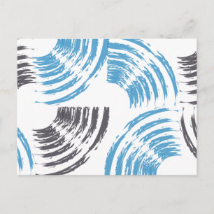 Moderne, coole, trendige, blaue abstrakte Pinselst Postkarte