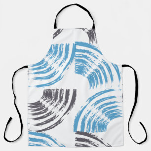 Moderne, coole, trendige, blaue abstrakte Pinselst Schürze