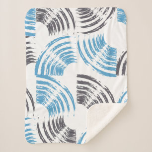 Moderne, coole, trendige, blaue abstrakte Pinselst Sherpadecke