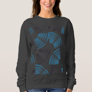 Moderne, coole, trendige, blaue abstrakte Pinselst Sweatshirt