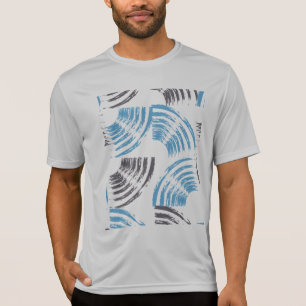 Moderne, coole, trendige, blaue abstrakte Pinselst T-Shirt