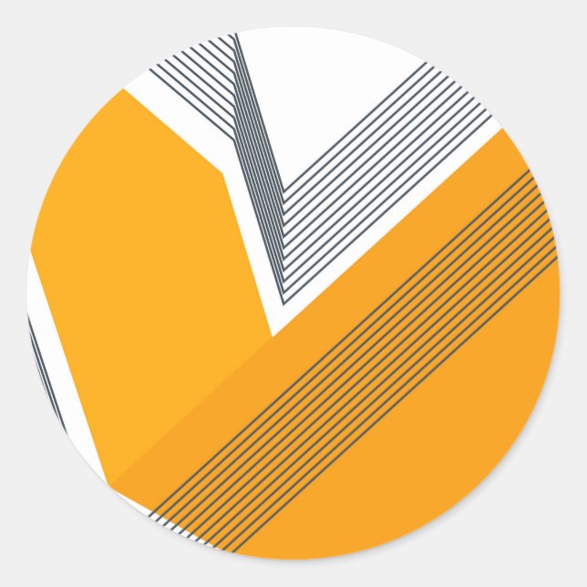 Moderne, coole, trendige, urbane, einfache geometr runder aufkleber (Vorderseite)