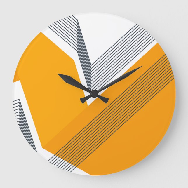 Moderne, coole, trendy, städtische, einfache große wanduhr (Vorderseite)