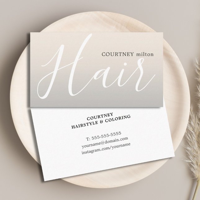 Moderne Coole Typografie-Hair-Stylist Visitenkarte (Von Creator hochgeladen)