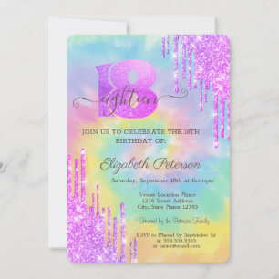 Moderne Coole Violet Glitzer Tropfen Gefärbte Kraw Einladung