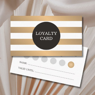 Moderne Copper Striy Gray Beauty Loyalty Card Treuekarte